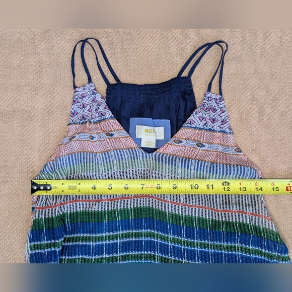 Anthropologie Maeve Betsy Shimmer Swing Tank Top Multicolor Metallic Details - Picture 5 of 9